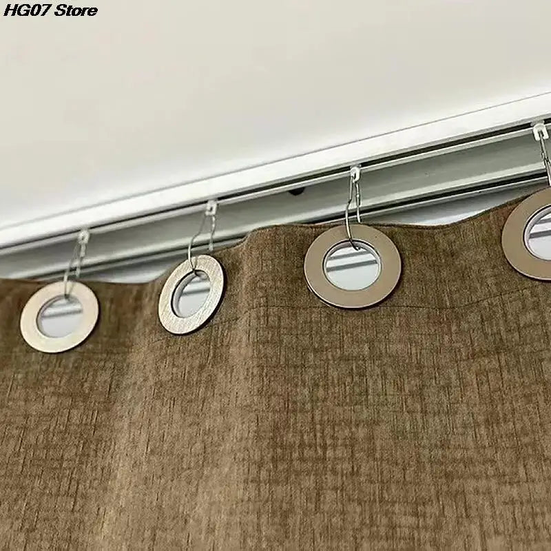anneaux rideau argenté moderne acier inoxydable lisse opaques accessoire fenêtre porte rideau six point