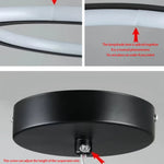 lampe suspendue moderne couleurs noir blanc doré anneau concentrique opacité(touches) led aluminium