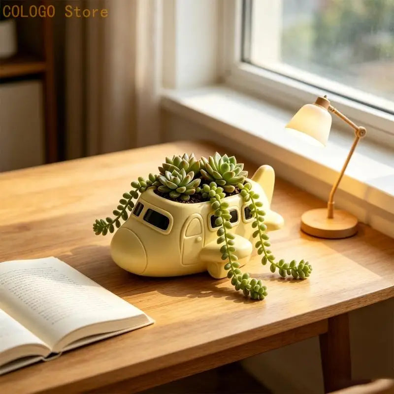 jardinière moderne succulentes forme avion fenêtres porte drainage ludique plante artificielle adultes unisexe