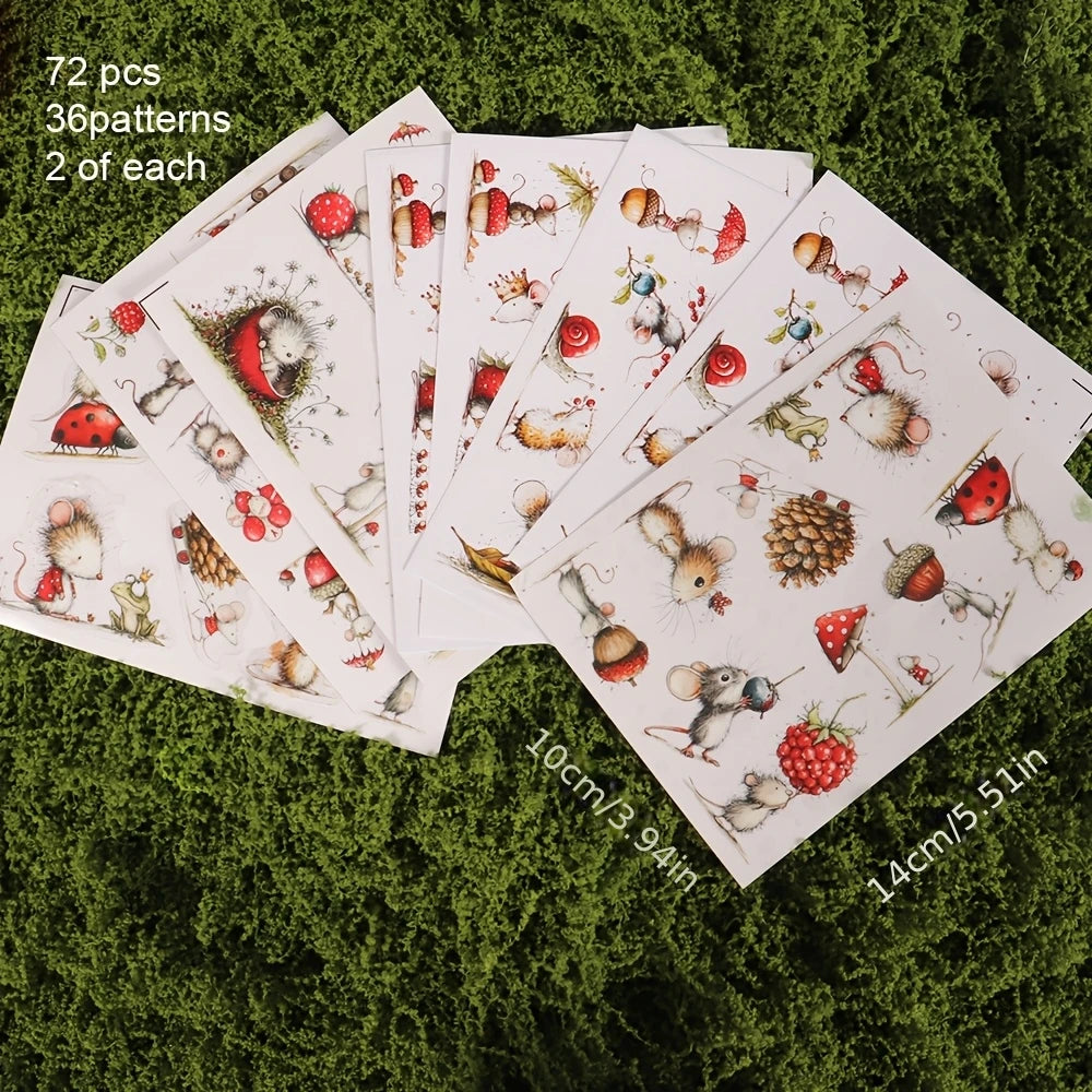 autocollants opaques motifs animaux textures bois cartoon scrapbooking loisirs créatifs