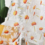 rideau moderne fleurs transparent blanc jaune orange tulle polyester fenêtre extérieureôtel