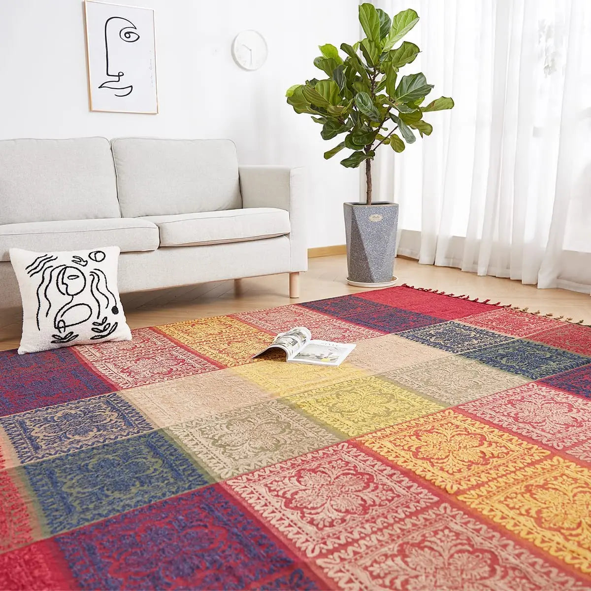 Couverture bohème dans différentes couleurs vives