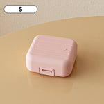 boîte pilules moderne blanc rose compartiments semaines verrouillable pratique adhésif organisateur médicaments portable