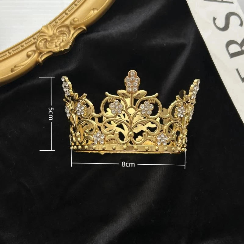décoration gâteau couronne or argent cristaux topper anniversaire mariage fête élégant baroque