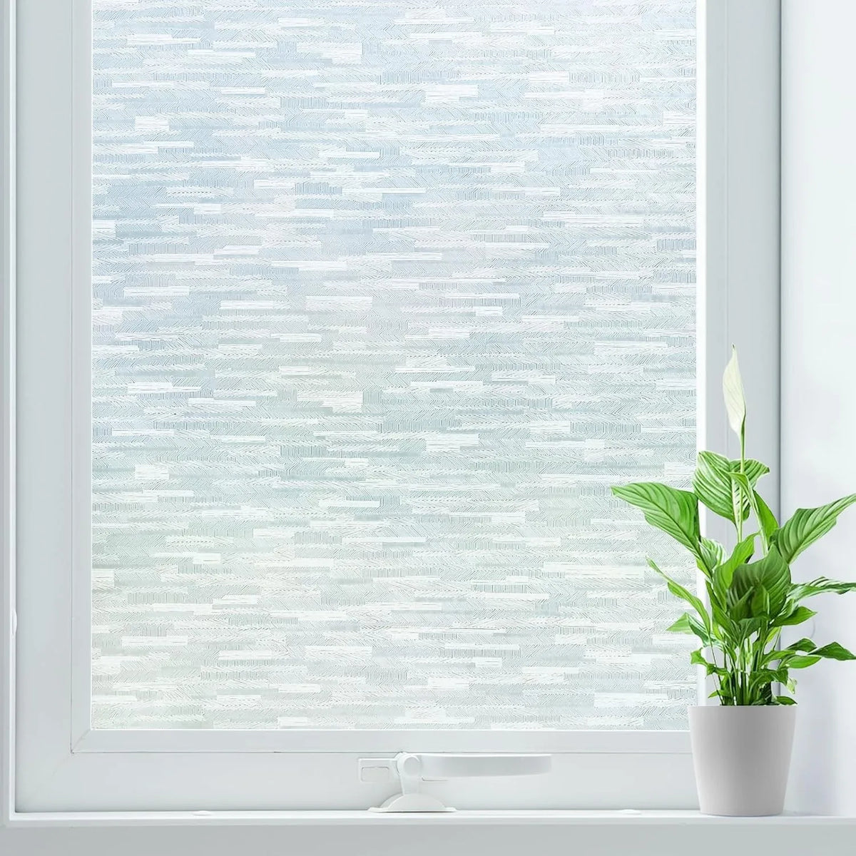 film fenêtre adhésif opaque rayures horizontales moderne protection uv gris clair blanc