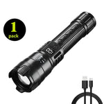 torche led rechargeable 2000lm anti choc affichage numerique lumiere intense campingurgence