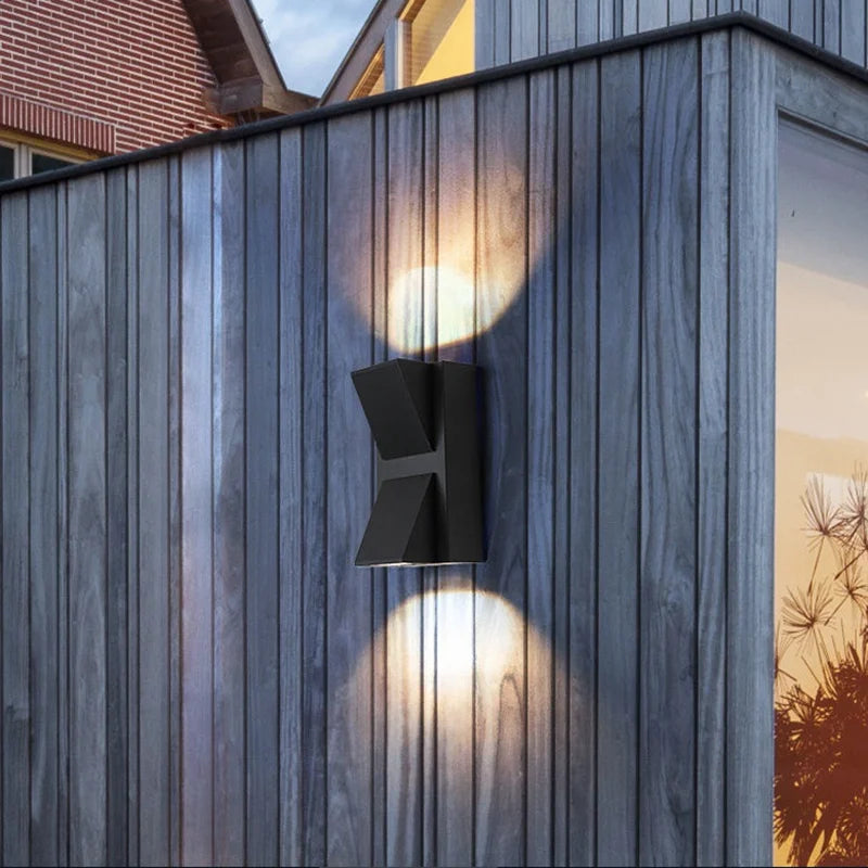 lampe murale extérieure contemporaine led aluminium étanche noir fixée mur entrée chambre coucher