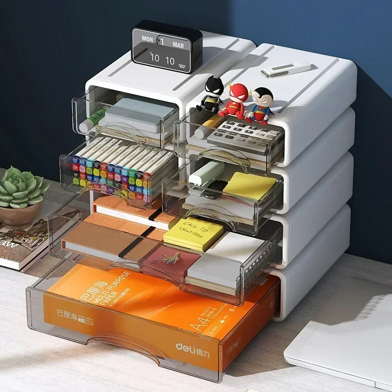 Boîte de rangement bureau empilable rouge