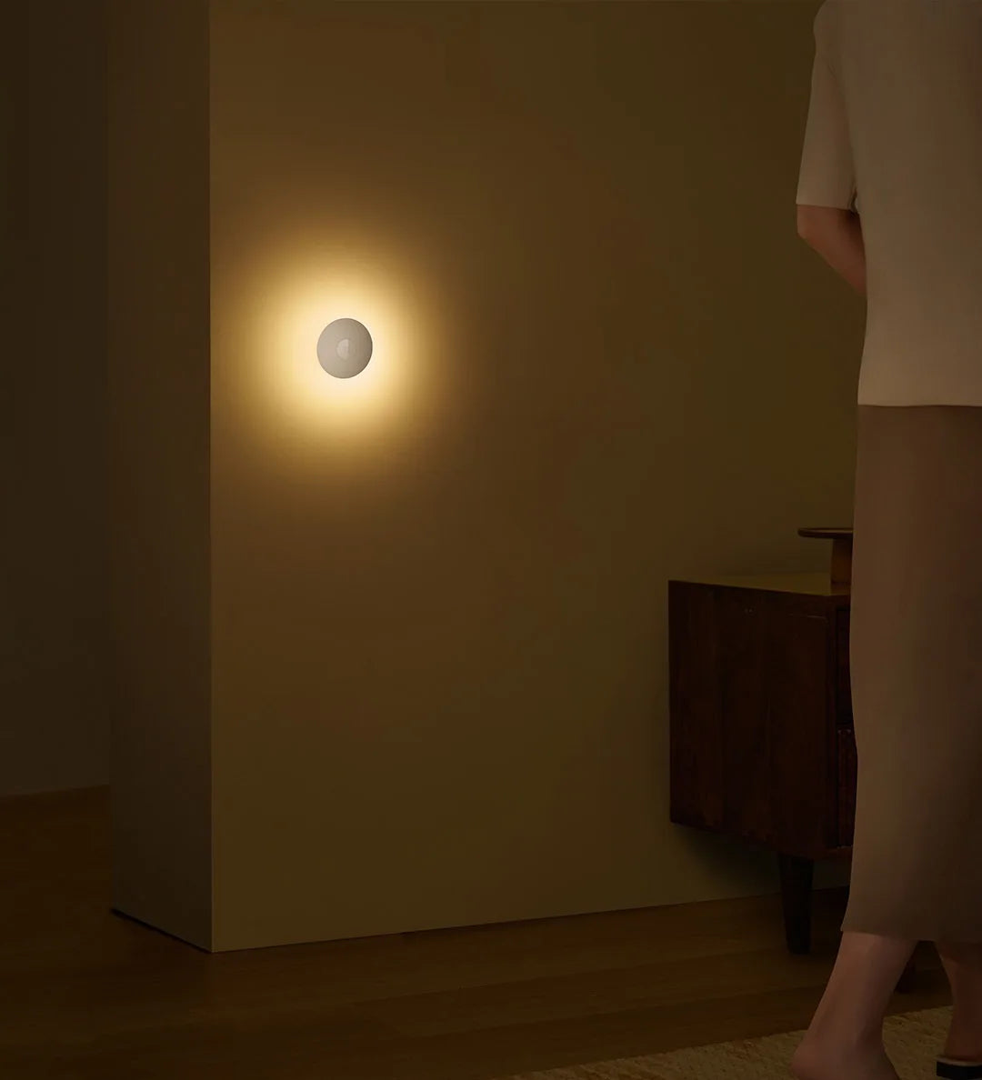 veilleuse nuit blanc moderne adhésive interrupteur auto réglable présence humaine champignon lisse