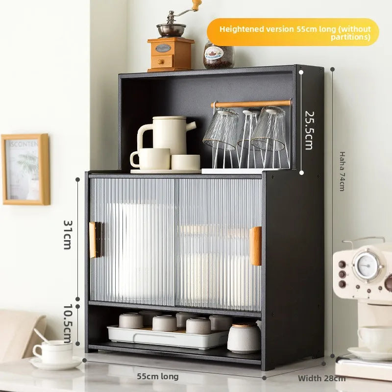 meuble rangement tasses bols bois noir moderne cuisine buffet