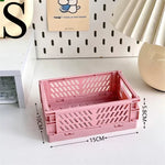 boîtes rangement pliantes vert rose beige bleu perforations moderne minimaliste poignées cosmétiques étudiants nhà