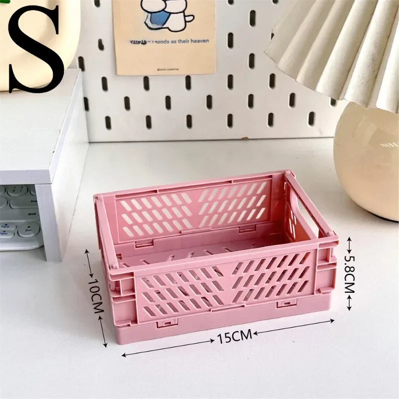 boîtes rangement pliantes vert rose beige bleu perforations moderne minimaliste poignées cosmétiques étudiants nhà