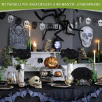 décoration intérieure roses artificielles soie noires rouges halloween mariage anniversaire élégantes vases bougies