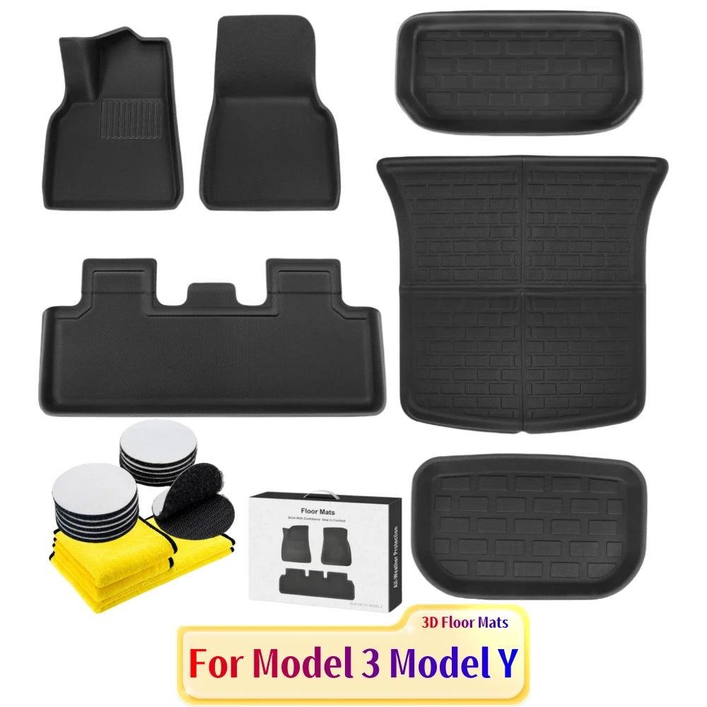 tapis sol coffre tesla model model noir antidérapant 3d fibre synthétique fibre naturelle environnement