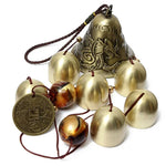 cloche vent ange doré rouge métal brillant traditionnelextérieur cloches fixé chaînes