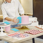 kit pâtisserie sacs pâte douilles métalliques tampons outils pâte silicone couleurs violet rose bleu