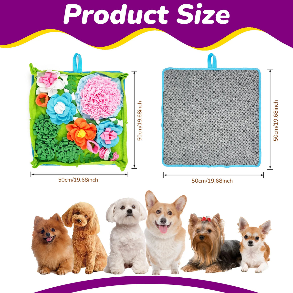 tapis d'activités chiens motif plage palmier coquilles bouée sandales étoiles bibi bleu blanc jaune