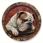 décoration murale plaque chiens relief artisanal clips métalliques couleur marron noir