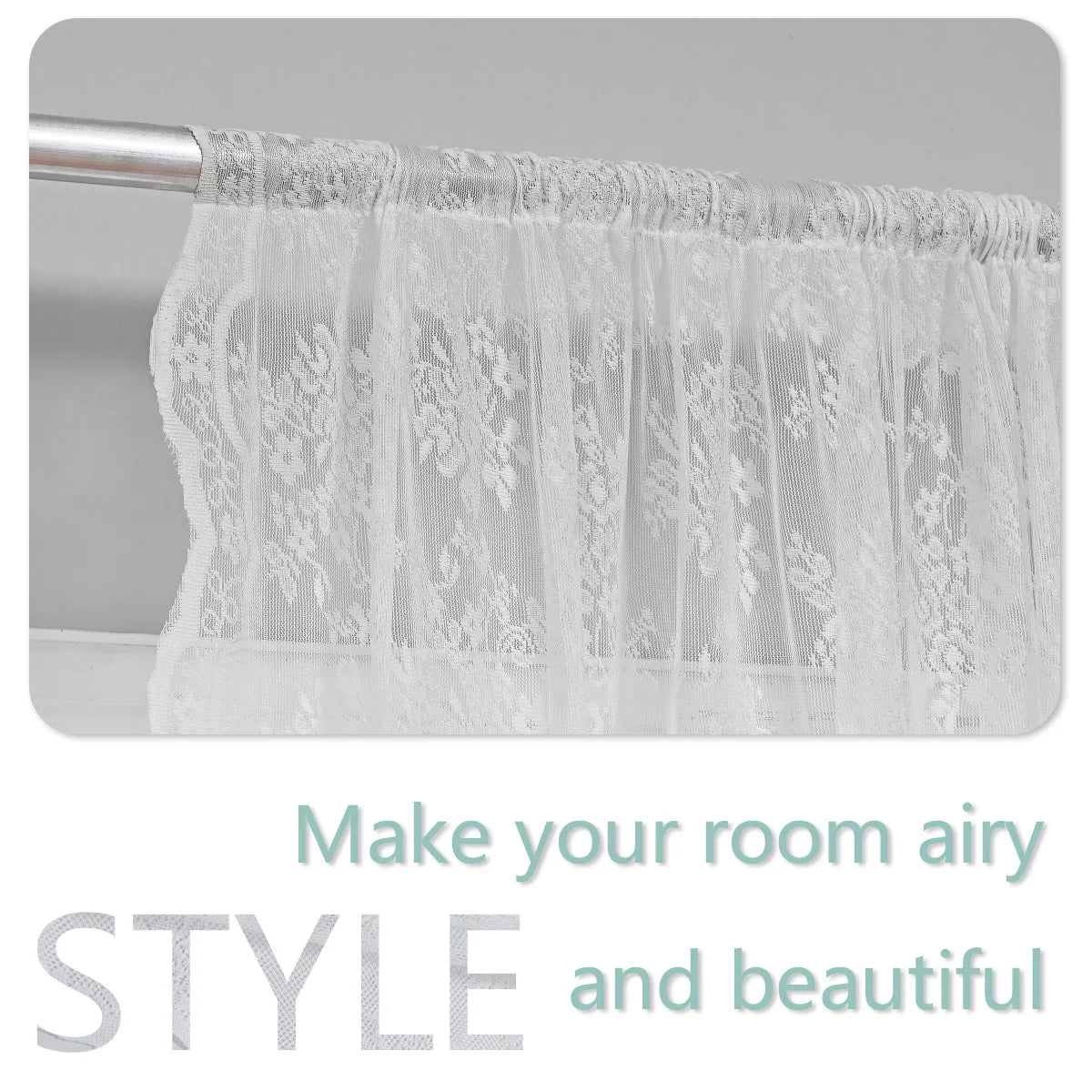 rideau broderie florale blanc transparent classique deux panneaux polyester coton moderne chambre salon