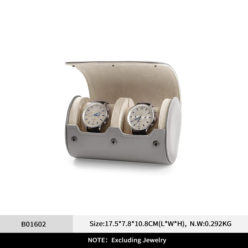 boîte montres cuir simili bleu clair moderne slots rangement voyage