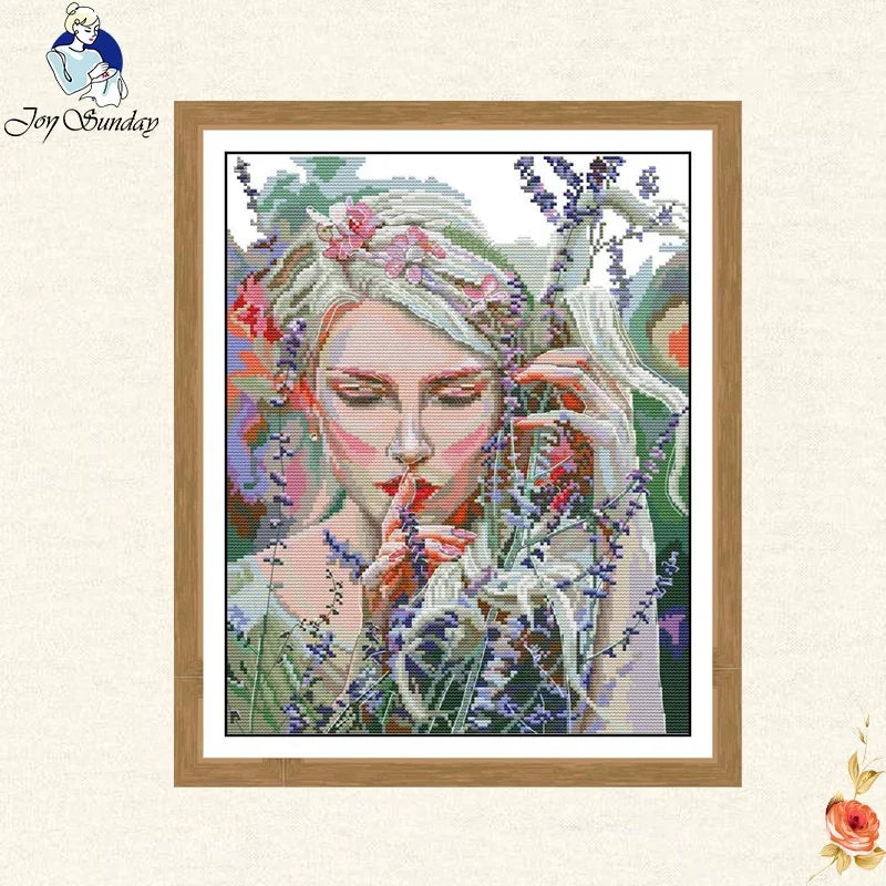 broderie toile imprimée fleurs visage féminin fils coton aiguilles motifs artistes decoration