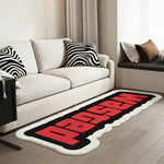 tapis blanc lettres wasted moderne bordure ondulée polyester antidérapant intérieur extérieur chambre salon