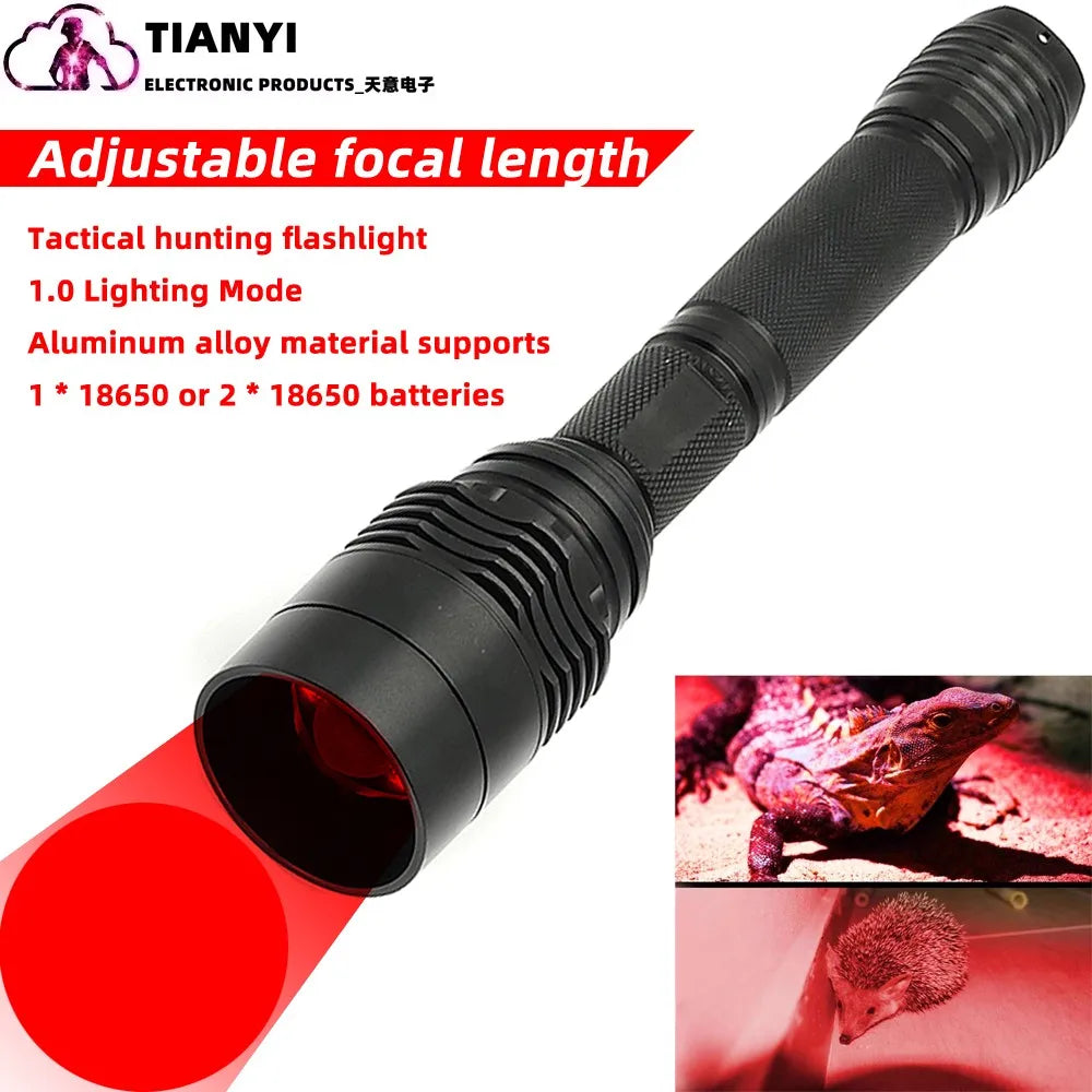lampe torche tactique led rouge night vision astronomie texturée moderne noire rechargeable zoomable