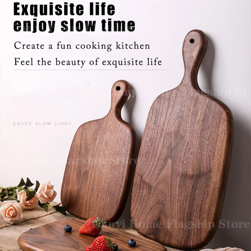 planches découper bois marron poignée minimaliste viandes fromages charcuteries fruits desserts