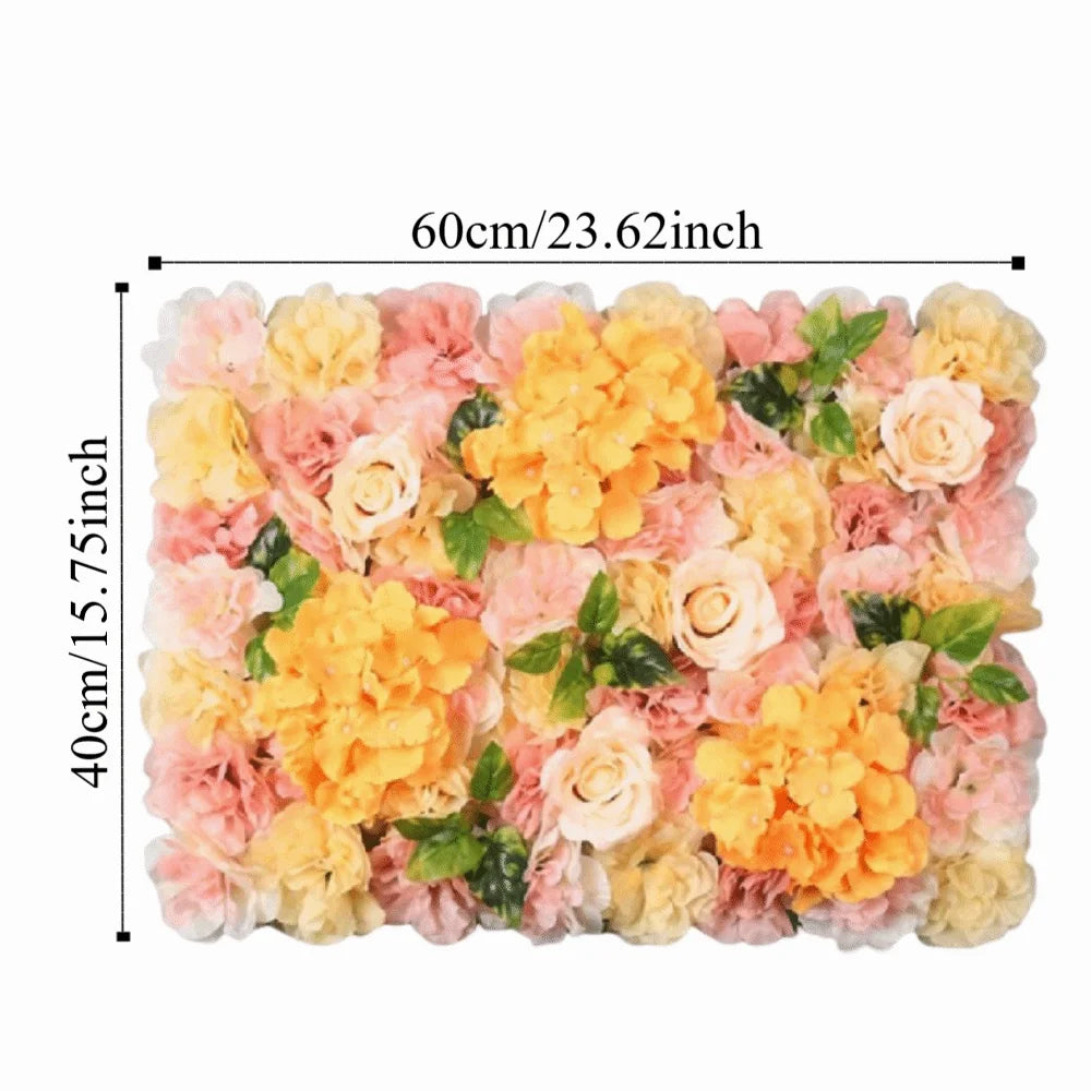 panneaux decoratifs fleurs artificielles rose violet blanc modernes intérieur mariage anniversaire diplomes