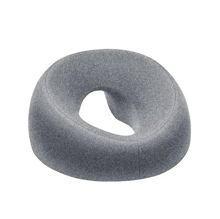 oreiller ergonomique mousse mémoire forme vague anti apnée face gris clair doux texture duveteuse