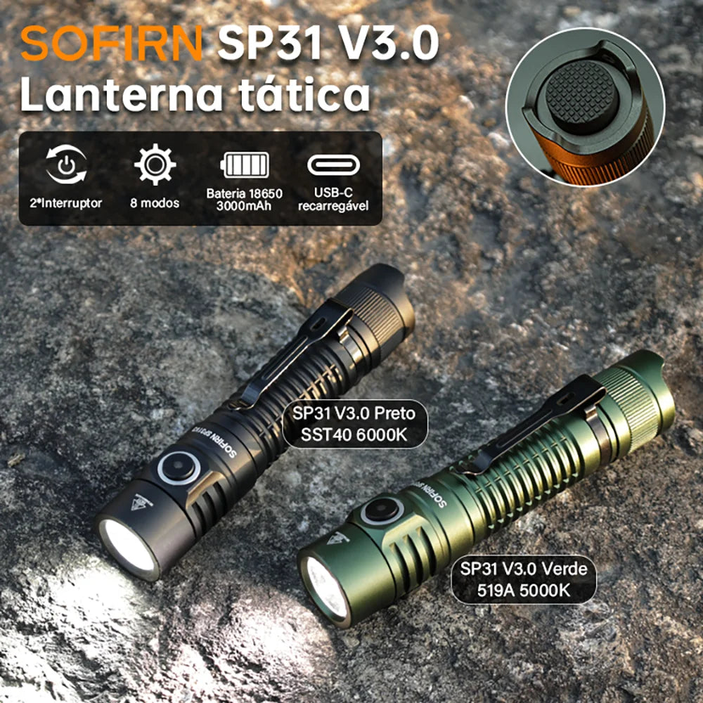 lampe torche tactique led vert noir résistante chocs lumière intense alliage aluminium camping