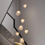 Suspension lumineuse moderne dorée noir formes géométriques brillantes salon chambre