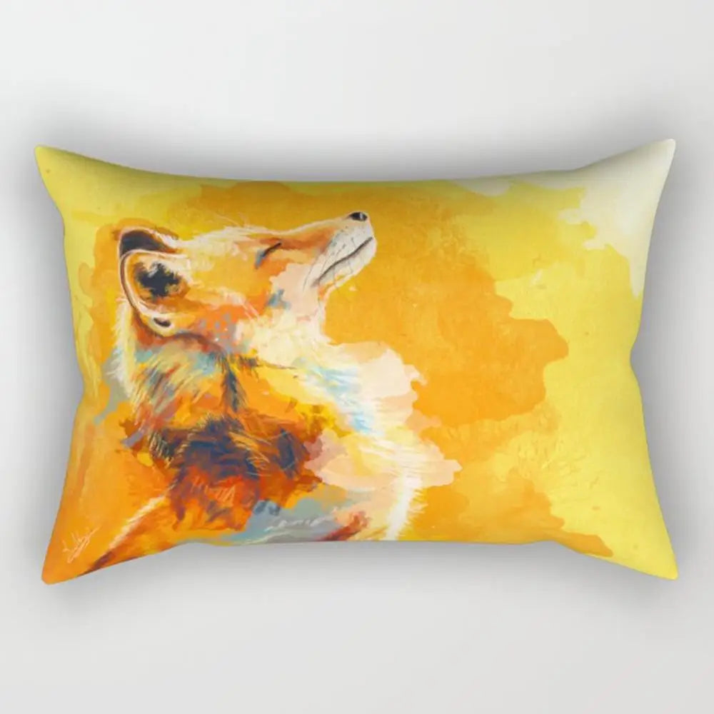 taie d'oreiller rectangulaire jaune clair motif géométrique moderne housse coussin canapé coton 30x50cm