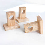 Support de tringle à rideau bois de hêtre avec rideau