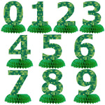 numéros table vert pixelisé moderne fête anniversaire enfant baptême événement révélation sexe retour école