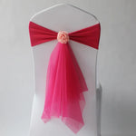 décoration chaise mariage turquois rouge blanc rose texturé voile transparent événement formel