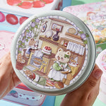 boîte biscuits ours lapin mignon dessins animés rose blanche moderne enfants festive