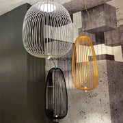 Lampe suspension blanche design cage à oiseaux pour salle à manger et îlot de cuisine