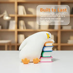 figurine canard blanc jaune rose vert bleu moderne adhésif étagère livres chambre enfant bibliophile