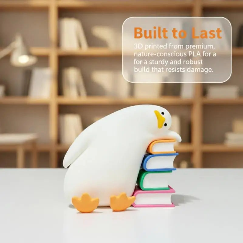 figurine canard blanc jaune rose vert bleu moderne adhésif étagère livres chambre enfant bibliophile