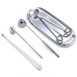 outils bougies couteau cloche extinction plateau moderne noir doré argenté lisses opaques