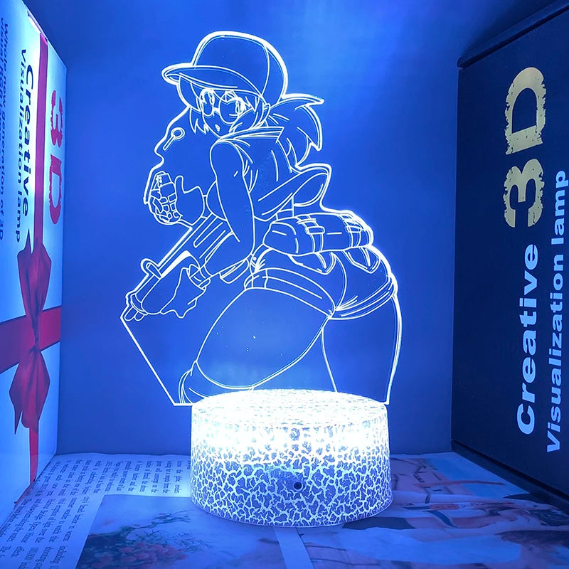 Lampe de chevet 3D Metal Slug avec éclairage LED bleu
