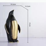 sculpture orne animaux oiseaux pingouin or texture moderne décoration maison occasionnels