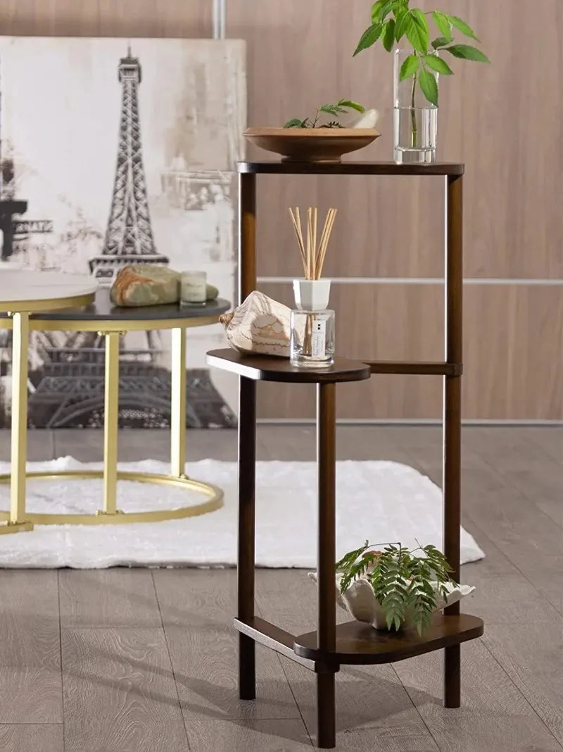 étagère plantes bois naturel minimaliste moderne vis balcon jardin pots variés