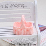 paniers tissés opaques rose jaune vert beige bleu orange classiques poignées scrapbooking artisanat