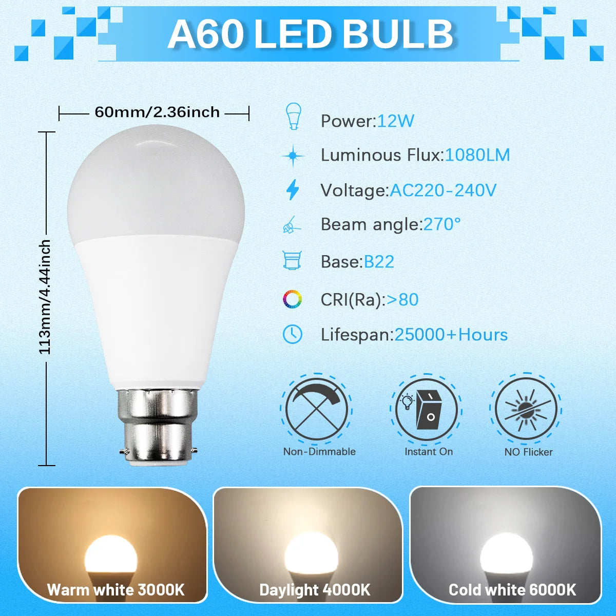 lot ampoules led boule blanche mate base b22 maison salon chambre moderne