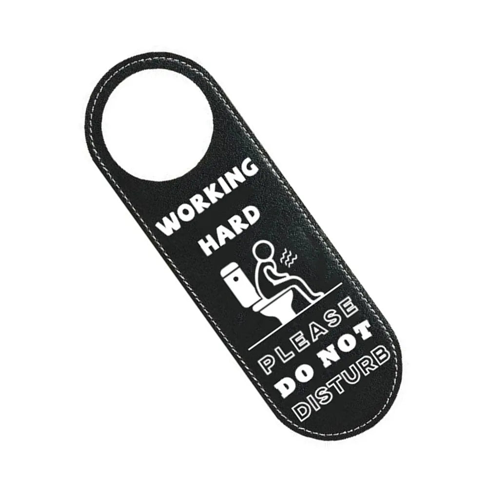 panneau porte salle bain ne pas déranger noir blanc humoristique working hard vacant inscrits