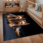 tapis yorkshire terrier moderne noir marron gris lavable polyester salon chambre hôtelextérieur commercialisation