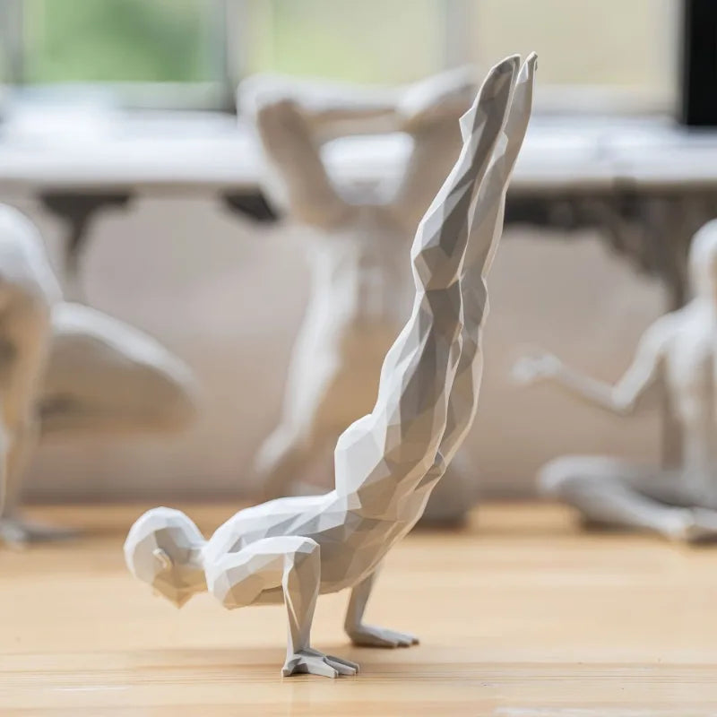 statuette blanche moderne géométrique plastique 3D imprimée salon opaque 10cm 20cm