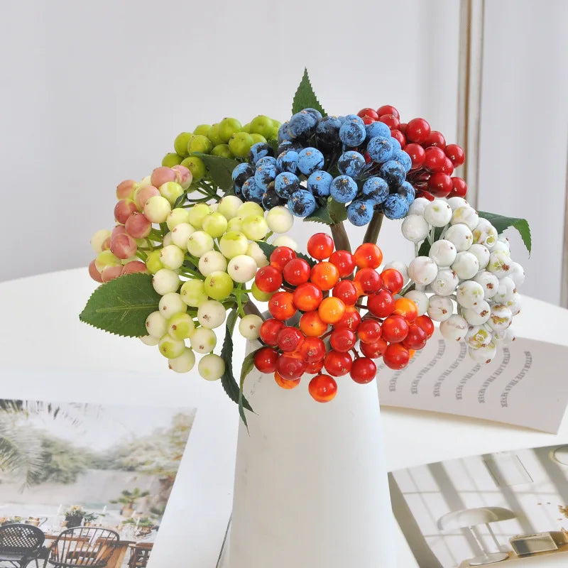 bouquet artificiel moderne feuilles vertes fleurs jaunes oranges rouges décoration intérieure